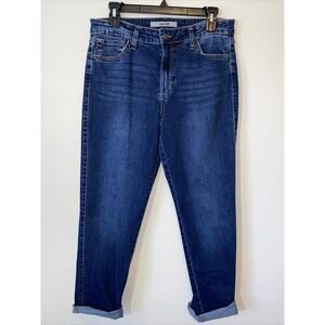 Joes Cropped Jeans Womens 28 Cuffed Stretch Dark Wash READ